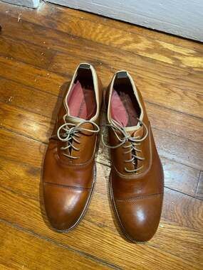 Johnston & Murphy Clayton Cap Toe Oxfords Brown Leather Men's Size 11.5M